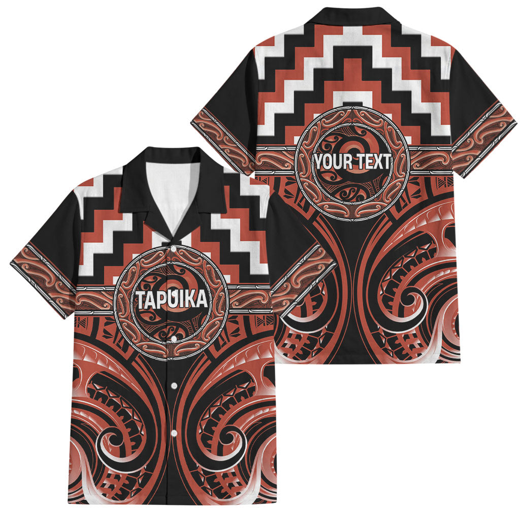 Aotearoa Tapuika Personalised Family Matching Off The Shoulder Long Sleeve Dress and Hawaiian Shirt Maori Iwi Poutama Puhoro Tattoo LT14 Dad's Shirt - Short Sleeve Red - Polynesian Pride