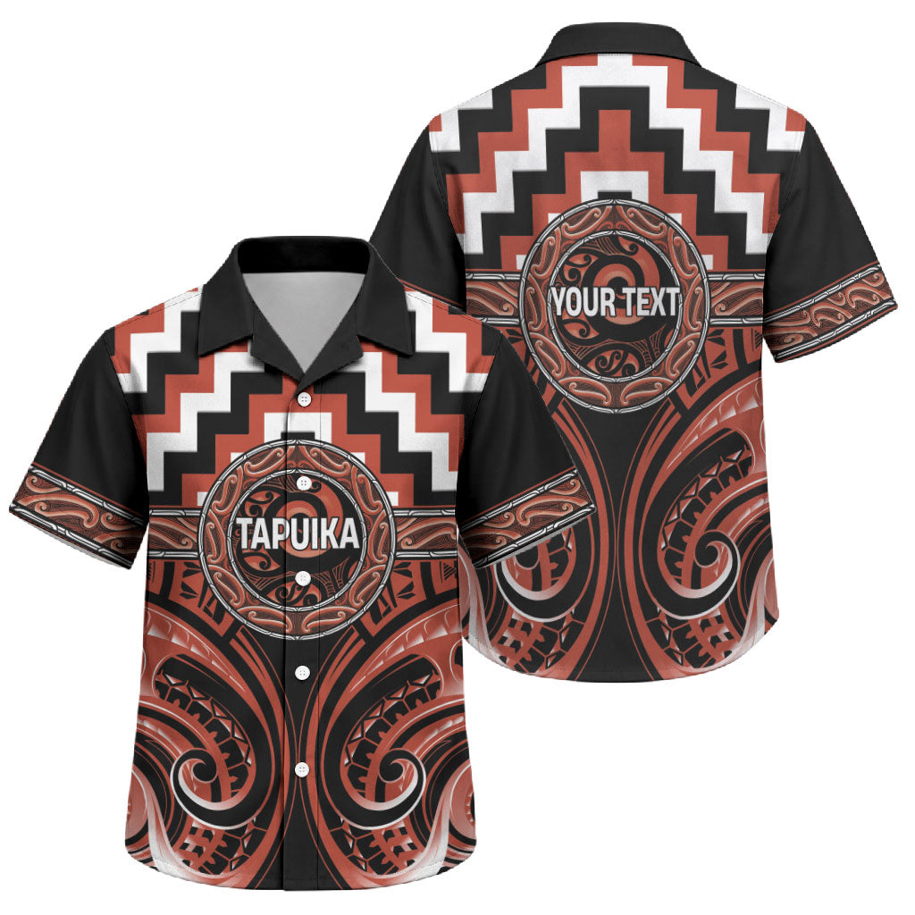 Aotearoa Tapuika Personalised Family Matching Off Shoulder Short Dress and Hawaiian Shirt Maori Iwi Poutama Puhoro Tattoo LT14 Son's Shirt Red - Polynesian Pride