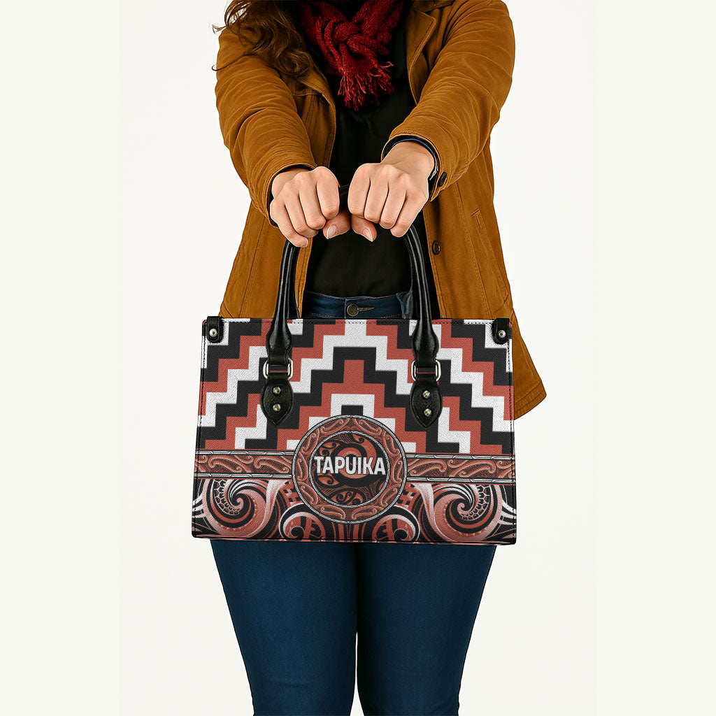 Aotearoa Tapuika Leather Bag Maori Iwi Poutama Puhoro Tattoo LT14 - Polynesian Pride