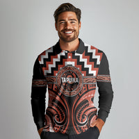 Aotearoa Tapuika Personalised Long Sleeve Polo Shirt Maori Iwi Poutama Puhoro Tattoo LT14 - Polynesian Pride