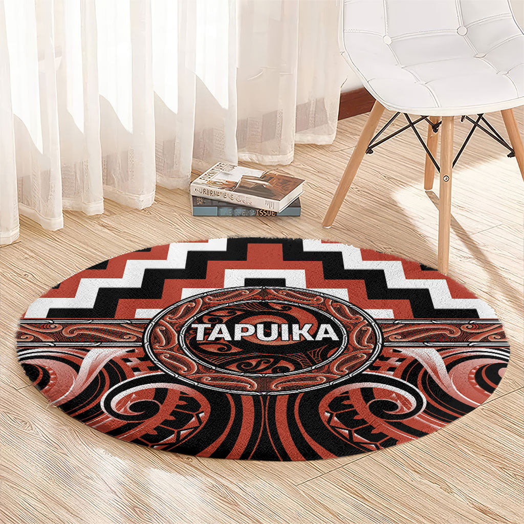 Aotearoa Tapuika Round Carpet Maori Iwi Poutama Puhoro Tattoo LT14 - Polynesian Pride