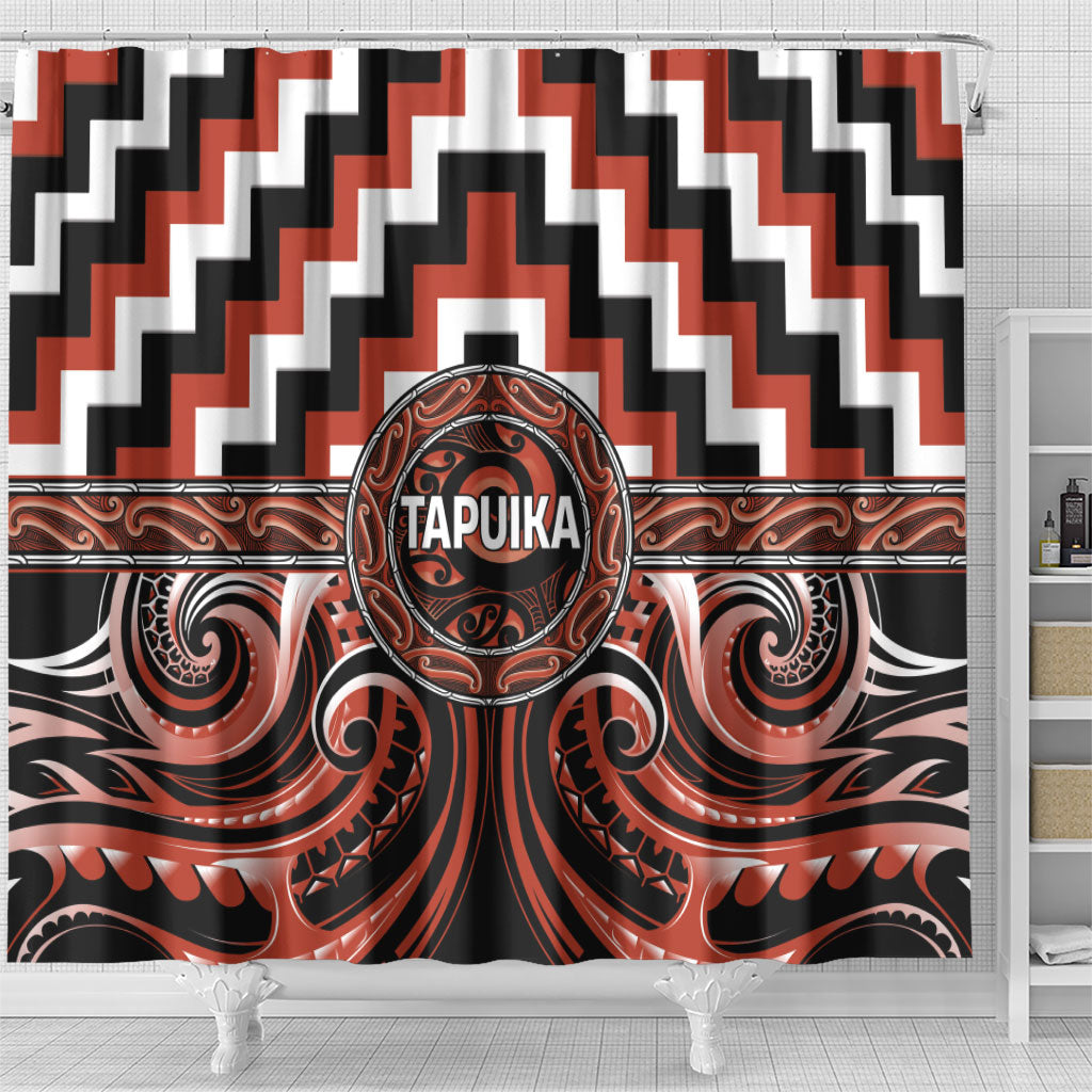 Aotearoa Tapuika Shower Curtain Maori Iwi Poutama Puhoro Tattoo LT14 - Polynesian Pride