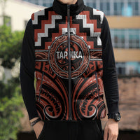 Aotearoa Tapuika Personalised Sleeveless Puffer Jacket Maori Iwi Poutama Puhoro Tattoo LT14 - Polynesian Pride