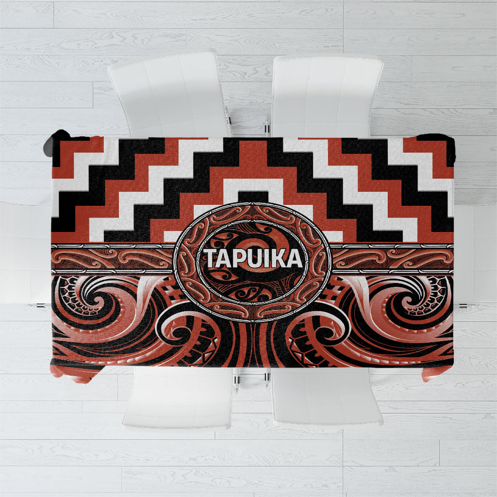 Aotearoa Tapuika Tablecloth Maori Iwi Poutama Puhoro Tattoo LT14 Red - Polynesian Pride