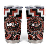 Aotearoa Tapuika Personalised Tumbler Cup Maori Iwi Poutama Puhoro Tattoo LT14 Red - Polynesian Pride