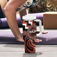 Aotearoa Tapuika Personalised Tumbler With Handle Maori Iwi Poutama Puhoro Tattoo LT14 - Polynesian Pride