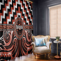 Aotearoa Tapuika Window Curtain Maori Iwi Poutama Puhoro Tattoo LT14 - Polynesian Pride