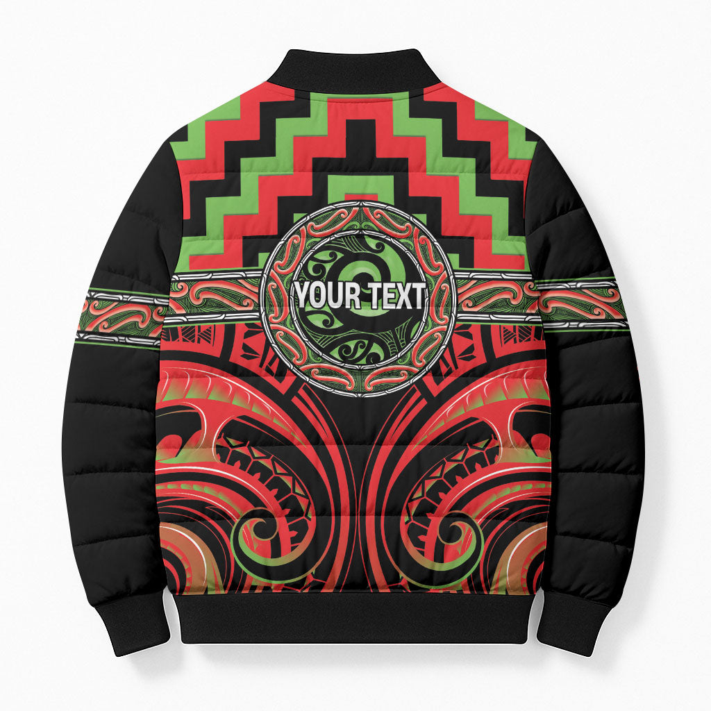 Aotearoa Ngati Maru Personalised Bomber Puffer Jacket Maori Iwi Poutama Puhoro Tattoo LT14 - Polynesian Pride