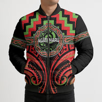 Aotearoa Ngati Maru Personalised Bomber Puffer Jacket Maori Iwi Poutama Puhoro Tattoo LT14 - Polynesian Pride
