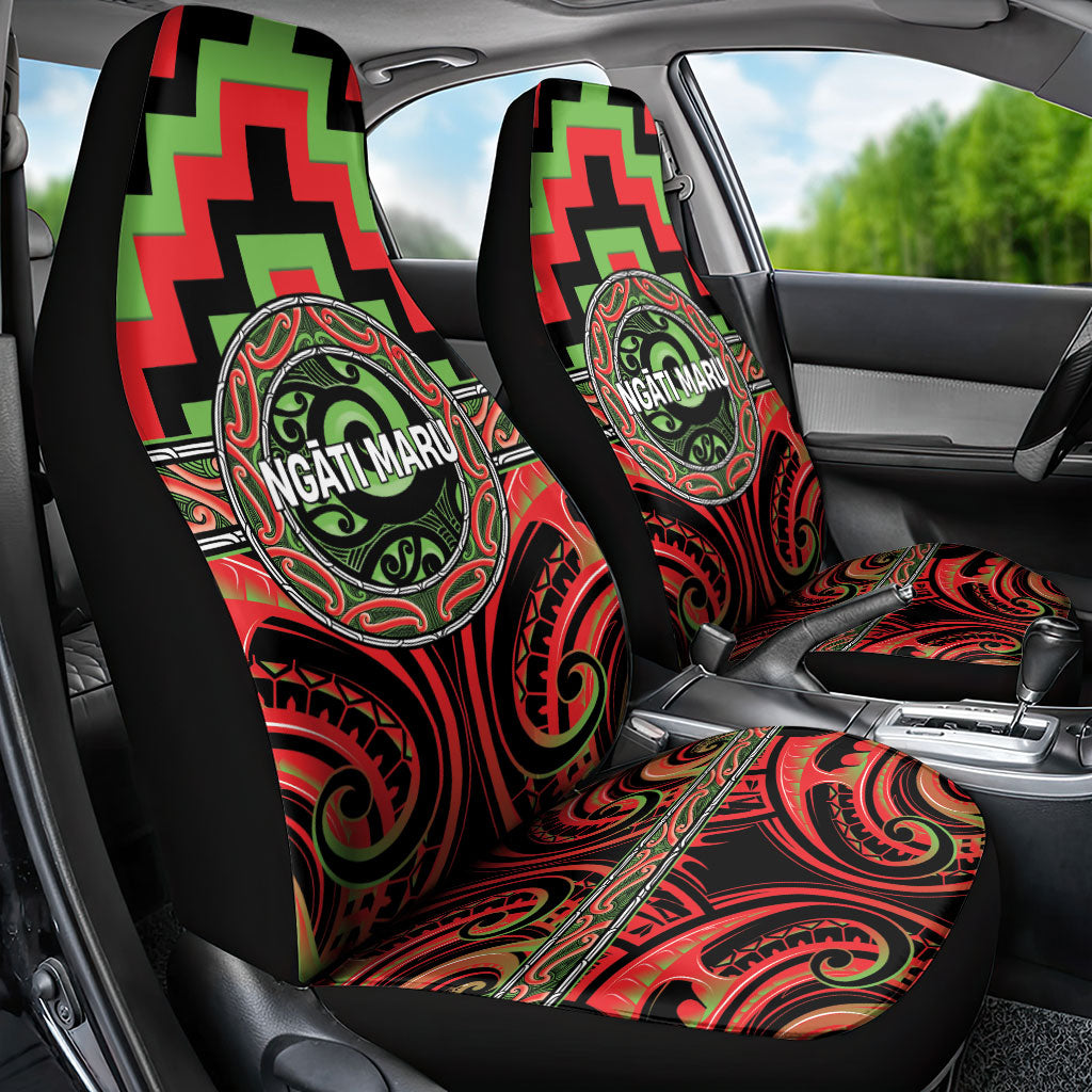 Aotearoa Ngati Maru Car Seat Cover Maori Iwi Poutama Puhoro Tattoo LT14 - Polynesian Pride