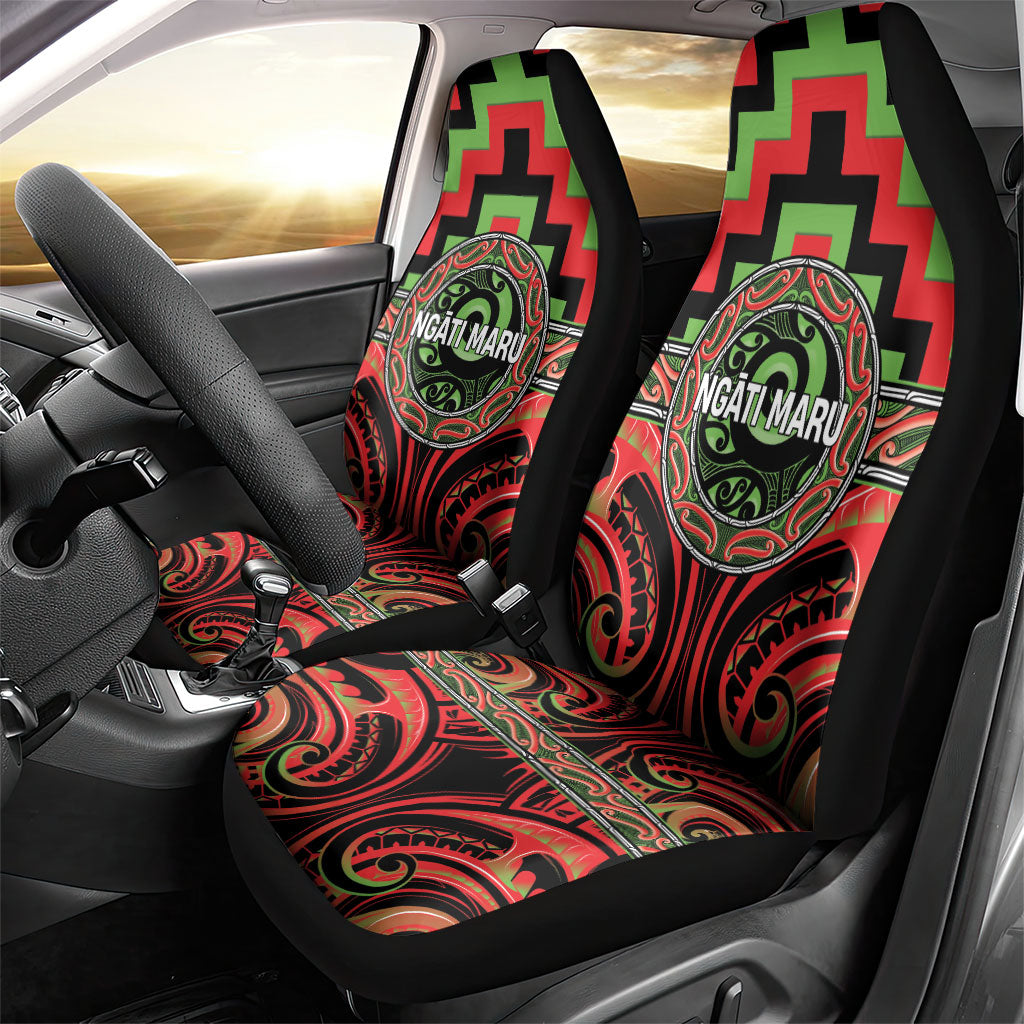 Aotearoa Ngati Maru Car Seat Cover Maori Iwi Poutama Puhoro Tattoo LT14 - Polynesian Pride