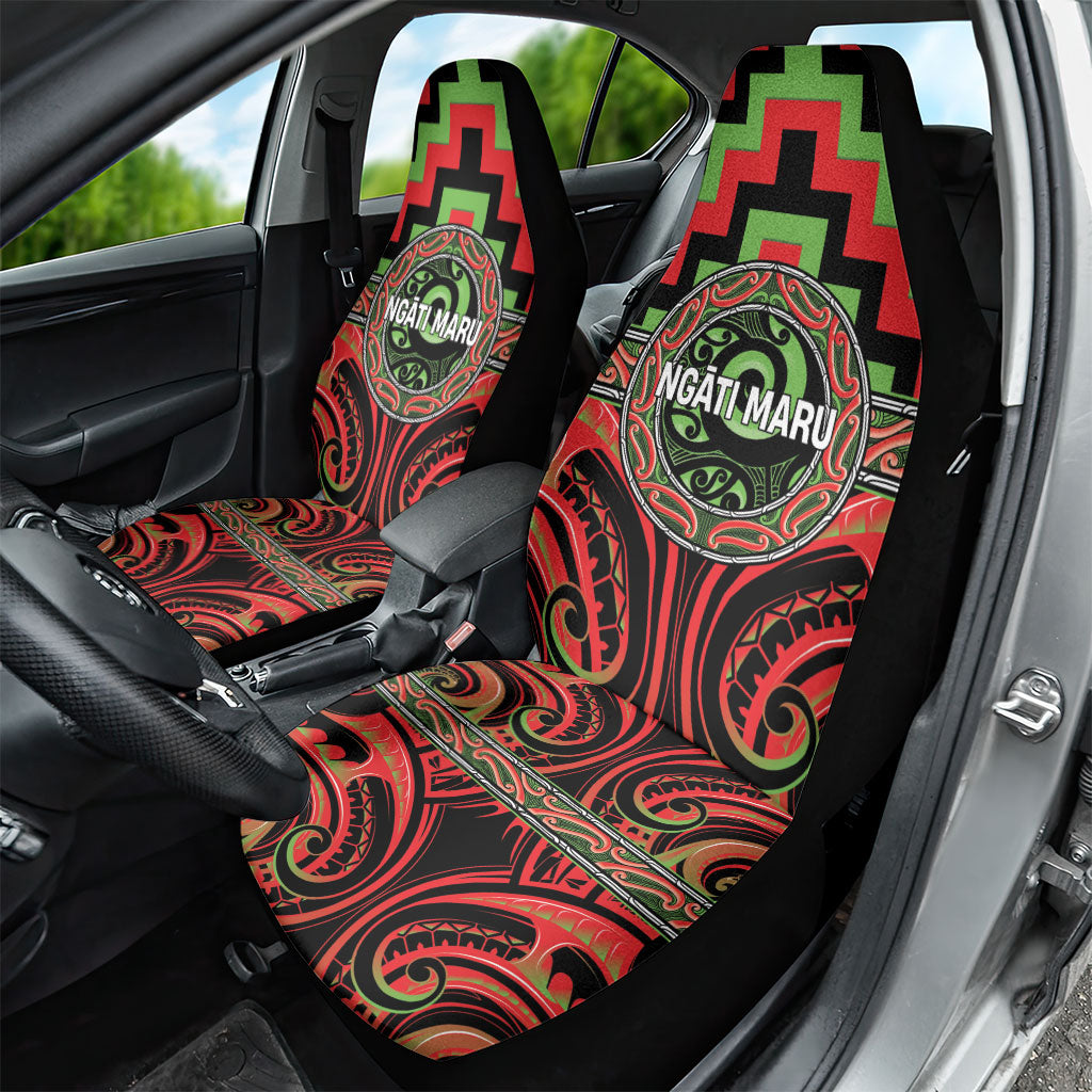 Aotearoa Ngati Maru Car Seat Cover Maori Iwi Poutama Puhoro Tattoo LT14 - Polynesian Pride