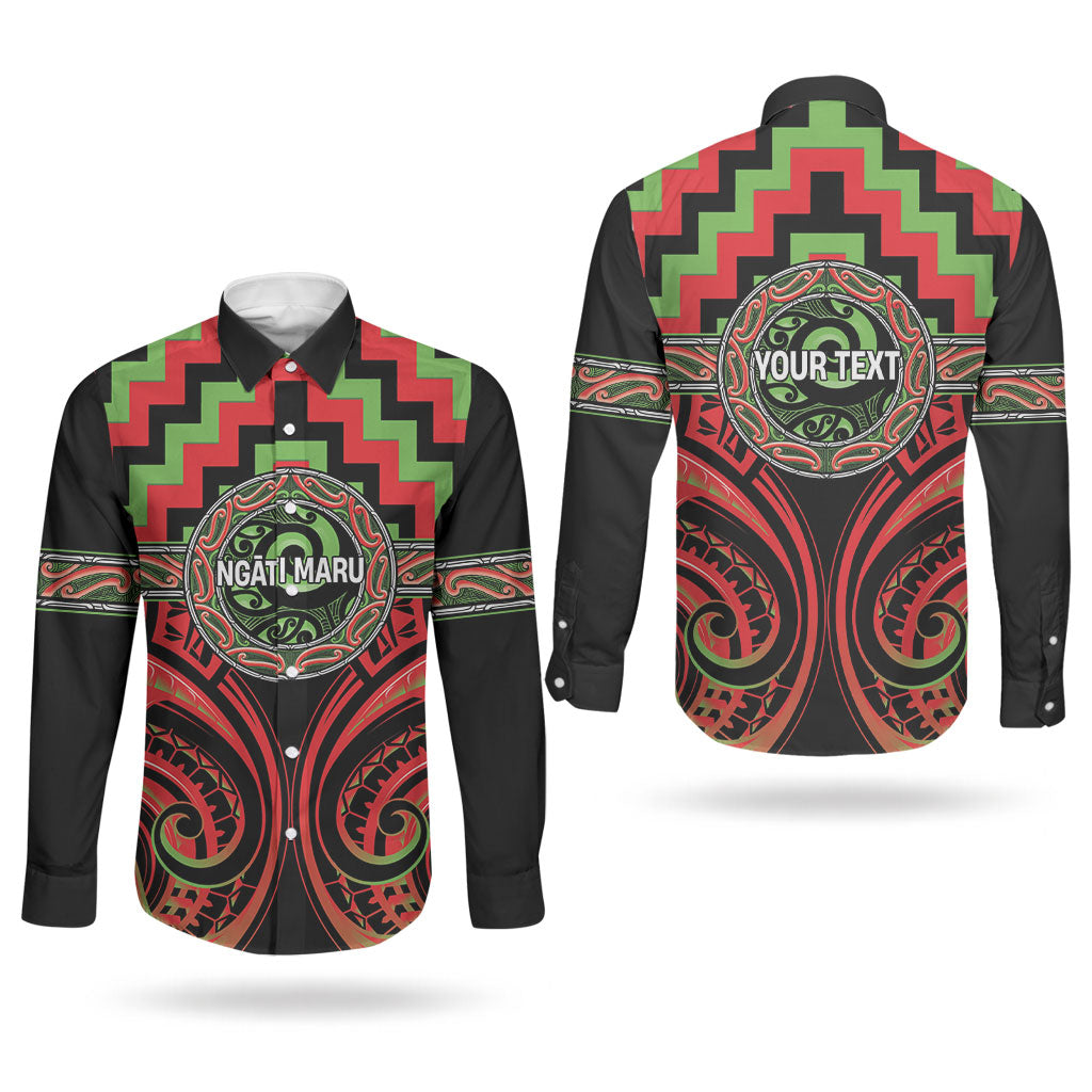Aotearoa Ngati Maru Personalised Couples Matching Off Shoulder Short Dress and Long Sleeve Button Shirt Maori Iwi Poutama Puhoro Tattoo LT14 - Polynesian Pride