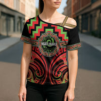 Aotearoa Ngati Maru Personalised Cross Shoulder Shirt Maori Iwi Poutama Puhoro Tattoo LT14 - Polynesian Pride