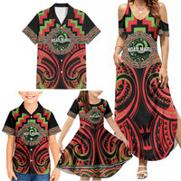 Aotearoa Ngati Maru Personalised Family Matching Summer Maxi Dress and Hawaiian Shirt Maori Iwi Poutama Puhoro Tattoo LT14 - Polynesian Pride