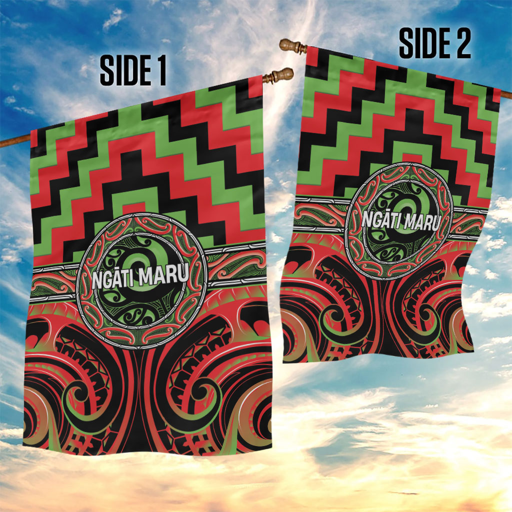Aotearoa Ngati Maru Garden Flag Maori Iwi Poutama Puhoro Tattoo LT14 - Polynesian Pride