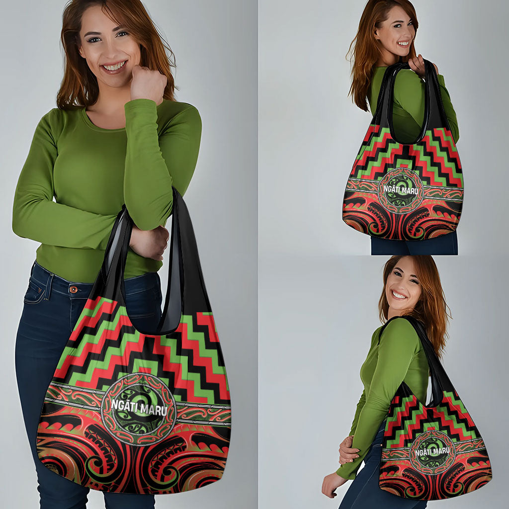 Aotearoa Ngati Maru Grocery Bag Maori Iwi Poutama Puhoro Tattoo LT14 - Polynesian Pride