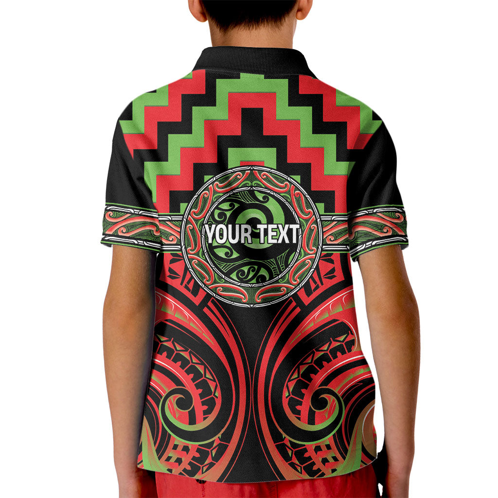 Aotearoa Ngati Maru Personalised Kid Polo Shirt Maori Iwi Poutama Puhoro Tattoo LT14 - Polynesian Pride