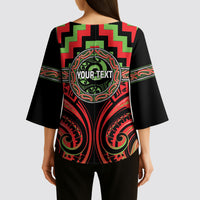 Aotearoa Ngati Maru Personalised Kimono Sleeve Blouse Maori Iwi Poutama Puhoro Tattoo LT14 - Polynesian Pride