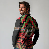 Aotearoa Ngati Maru Personalised Long Sleeve Polo Shirt Maori Iwi Poutama Puhoro Tattoo LT14 - Polynesian Pride