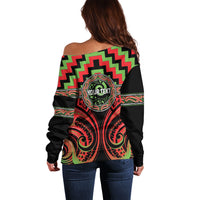 Aotearoa Ngati Maru Personalised Off Shoulder Sweater Maori Iwi Poutama Puhoro Tattoo LT14 - Polynesian Pride