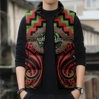 Aotearoa Ngati Maru Personalised Sleeveless Puffer Jacket Maori Iwi Poutama Puhoro Tattoo LT14 - Polynesian Pride