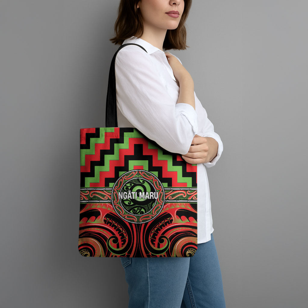 Aotearoa Ngati Maru Tote Bag Maori Iwi Poutama Puhoro Tattoo LT14 - Polynesian Pride