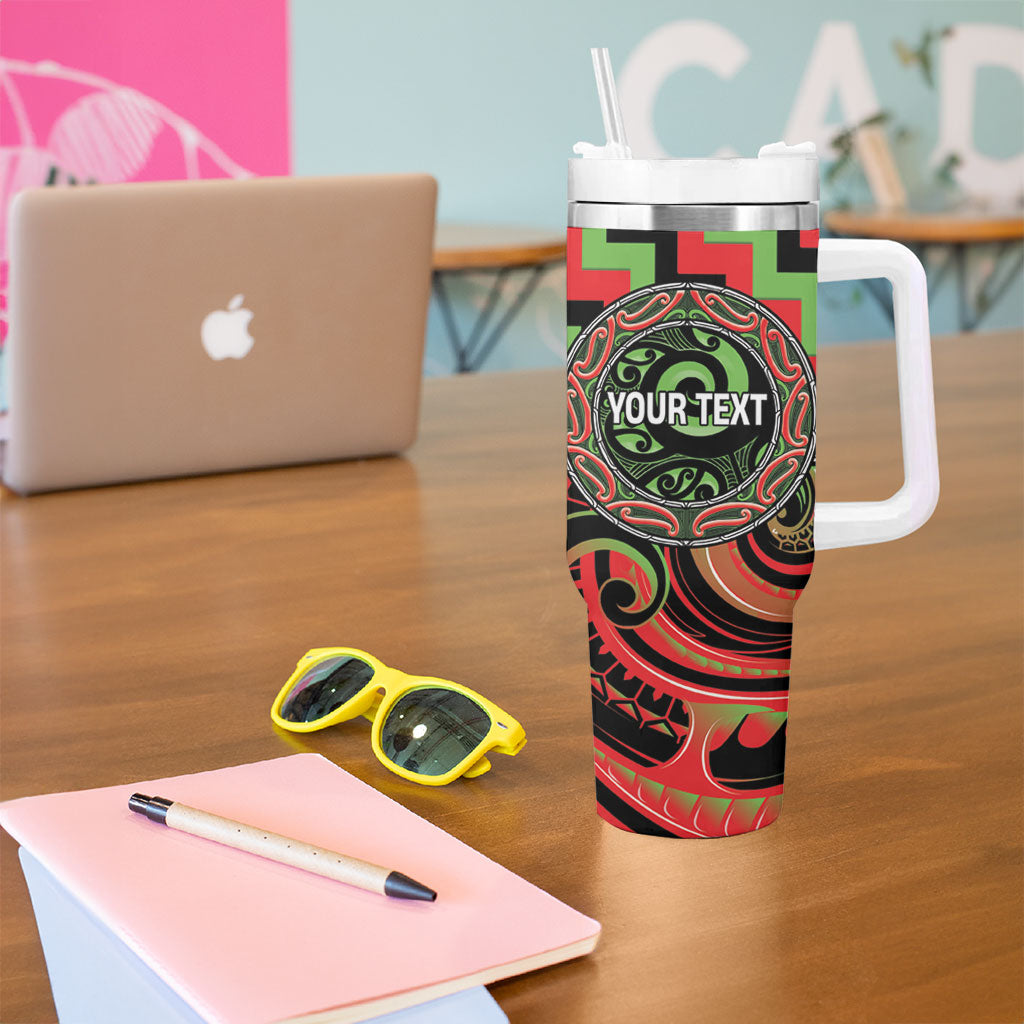 Aotearoa Ngati Maru Personalised Tumbler With Handle Maori Iwi Poutama Puhoro Tattoo LT14 - Polynesian Pride