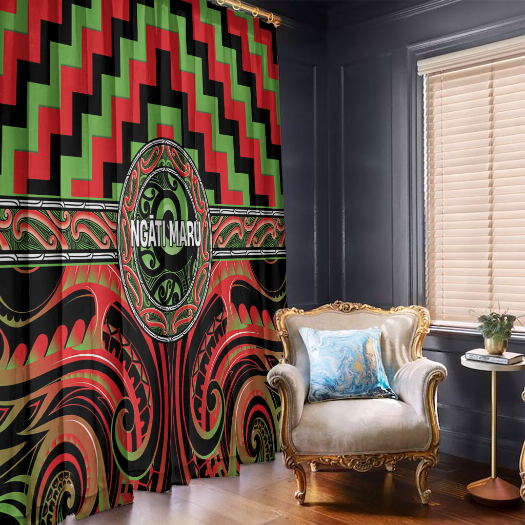 Aotearoa Ngati Maru Window Curtain Maori Iwi Poutama Puhoro Tattoo LT14 - Polynesian Pride