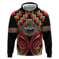 Aotearoa Ngati Maru Personalised Zip Hoodie Maori Iwi Poutama Puhoro Tattoo LT14 Pullover Hoodie Red - Polynesian Pride