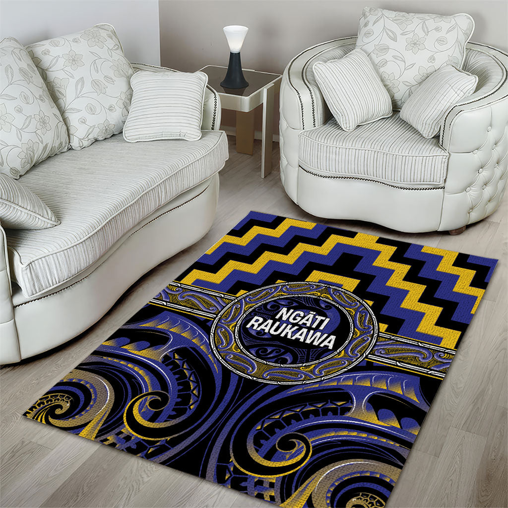 Aotearoa Ngati Raukawa Area Rug Maori Iwi Poutama Puhoro Tattoo LT14 - Polynesian Pride