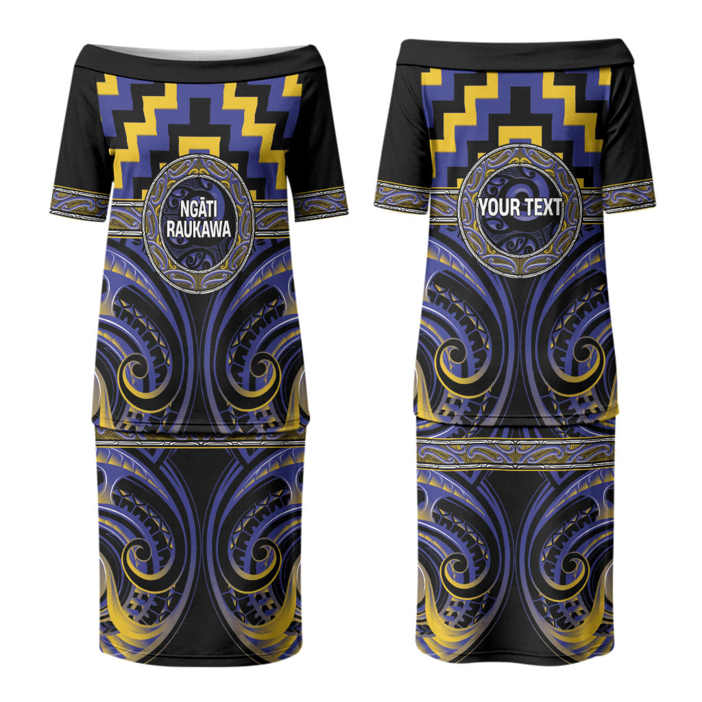Aotearoa Ngati Raukawa Personalised Couples Matching Puletasi and Hawaiian Shirt Maori Iwi Poutama Puhoro Tattoo LT14 - Polynesian Pride
