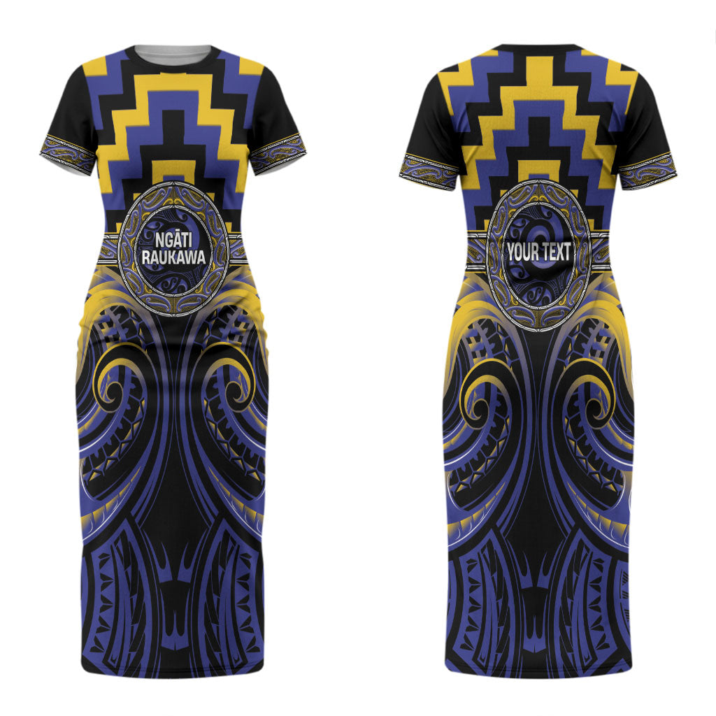 Aotearoa Ngati Raukawa Personalised Couples Matching Short Sleeve Bodycon Dress and Long Sleeve Button Shirt Maori Iwi Poutama Puhoro Tattoo LT14 - Polynesian Pride