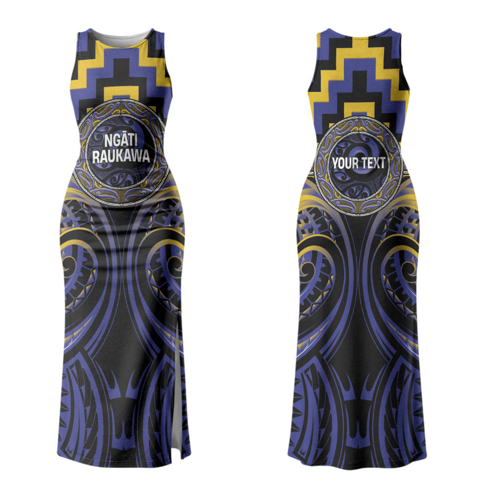 Aotearoa Ngati Raukawa Personalised Couples Matching Tank Maxi Dress and Hawaiian Shirt Maori Iwi Poutama Puhoro Tattoo LT14 - Polynesian Pride