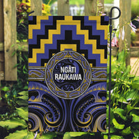 Aotearoa Ngati Raukawa Garden Flag Maori Iwi Poutama Puhoro Tattoo LT14 Garden Flag Blue - Polynesian Pride