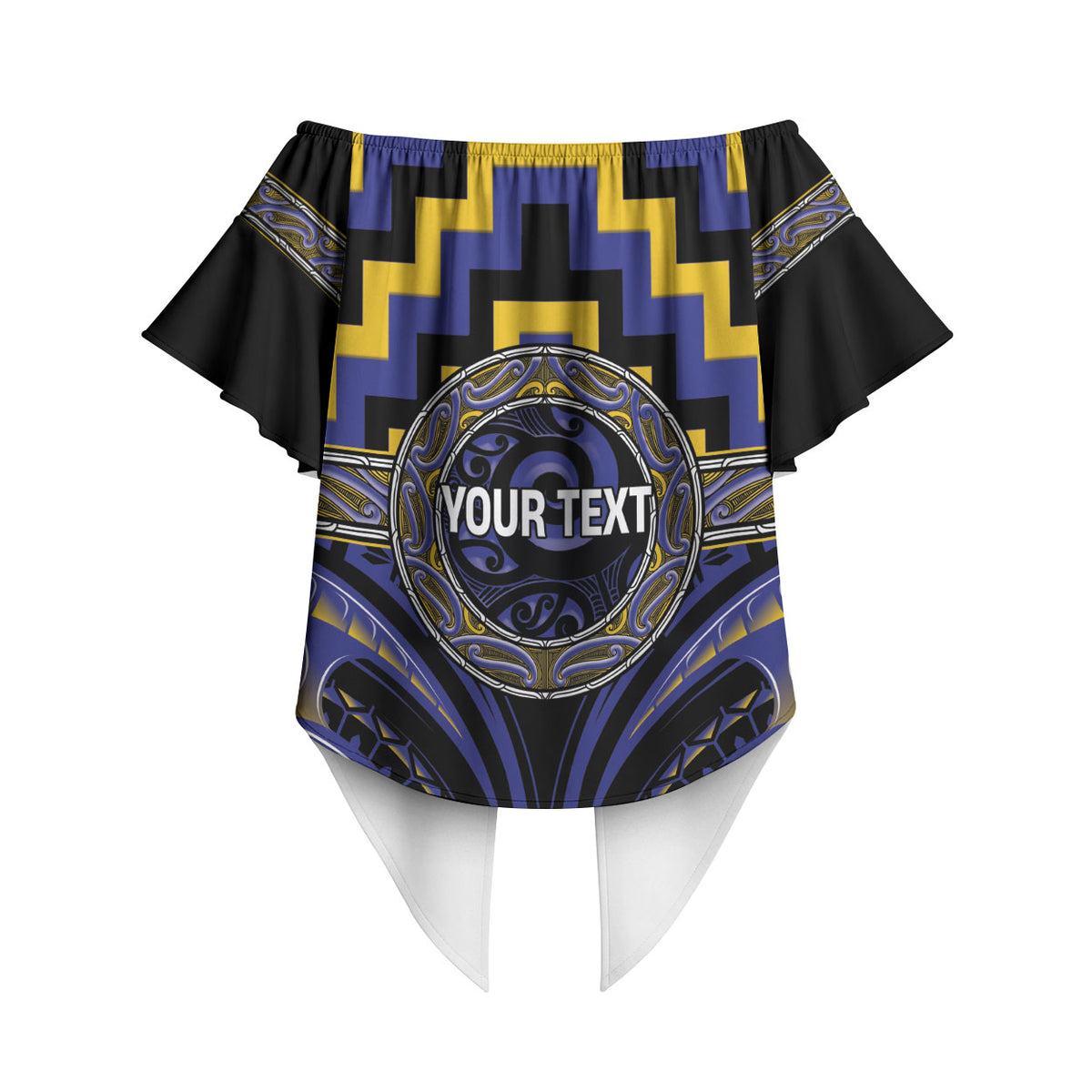 Aotearoa Ngati Raukawa Personalised Off Shoulder Wrap Waist Top Maori Iwi Poutama Puhoro Tattoo LT14 - Polynesian Pride