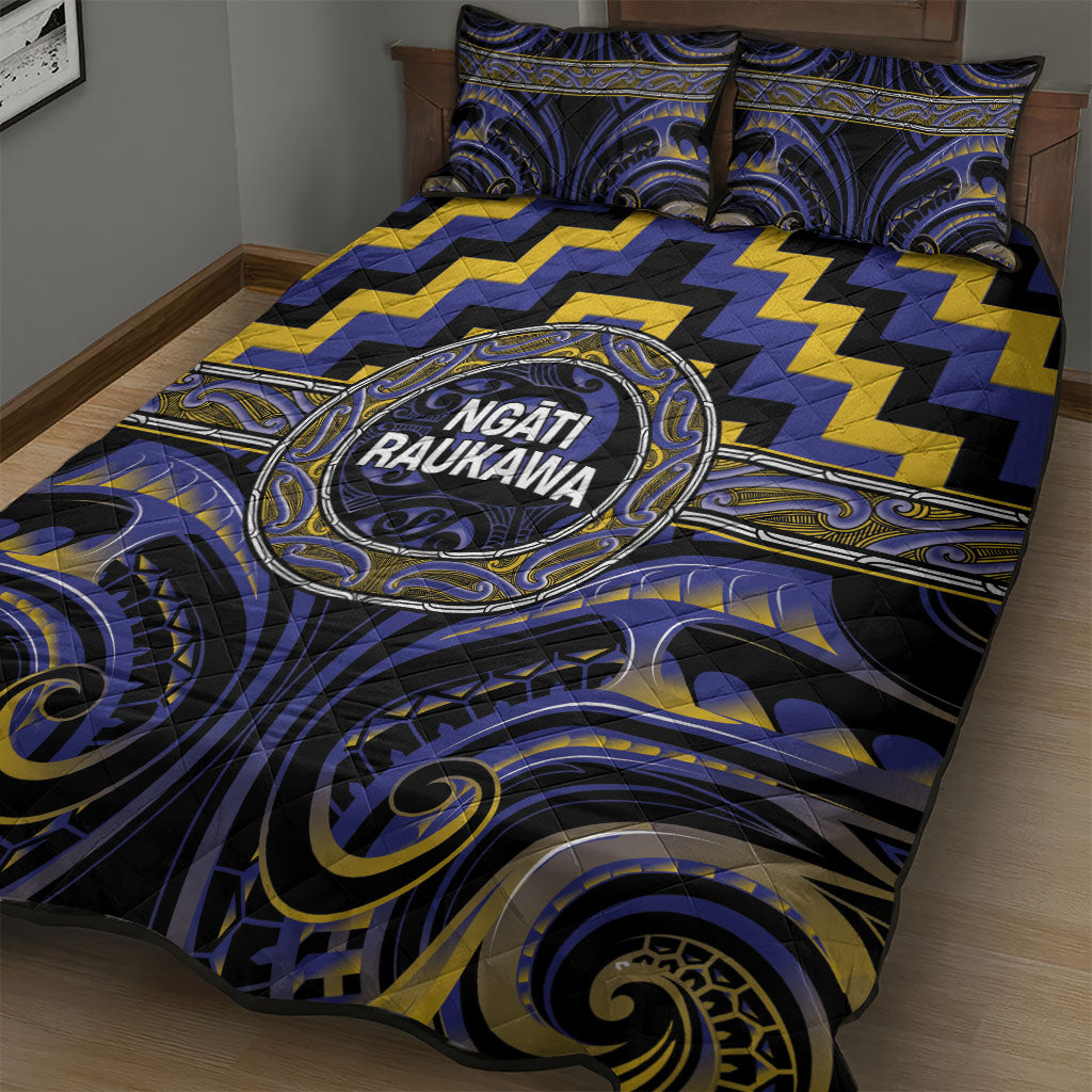 Aotearoa Ngati Raukawa Quilt Bed Set Maori Iwi Poutama Puhoro Tattoo LT14 - Polynesian Pride