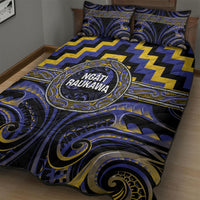 Aotearoa Ngati Raukawa Quilt Bed Set Maori Iwi Poutama Puhoro Tattoo LT14 - Polynesian Pride