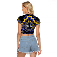 Aotearoa Ngati Raukawa Personalised Raglan Cropped T Shirt Maori Iwi Poutama Puhoro Tattoo LT14 - Polynesian Pride