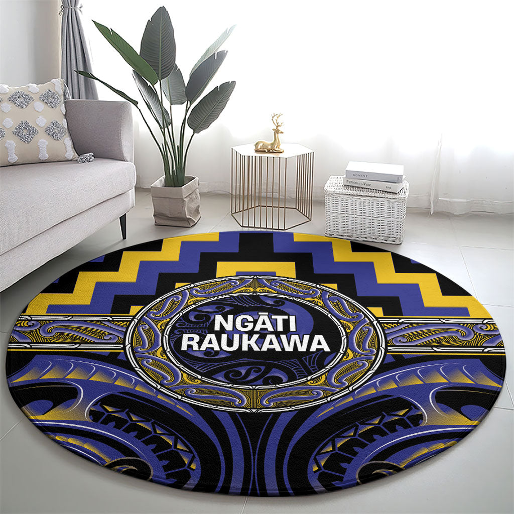 Aotearoa Ngati Raukawa Round Carpet Maori Iwi Poutama Puhoro Tattoo LT14 - Polynesian Pride