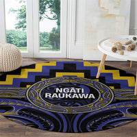 Aotearoa Ngati Raukawa Round Carpet Maori Iwi Poutama Puhoro Tattoo LT14 - Polynesian Pride