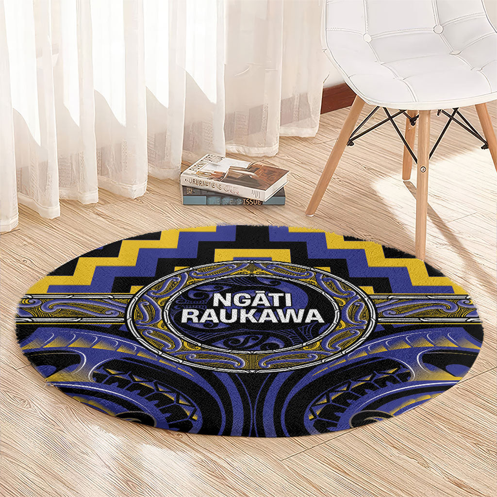 Aotearoa Ngati Raukawa Round Carpet Maori Iwi Poutama Puhoro Tattoo LT14 - Polynesian Pride