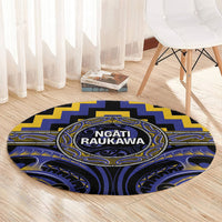 Aotearoa Ngati Raukawa Round Carpet Maori Iwi Poutama Puhoro Tattoo LT14 - Polynesian Pride
