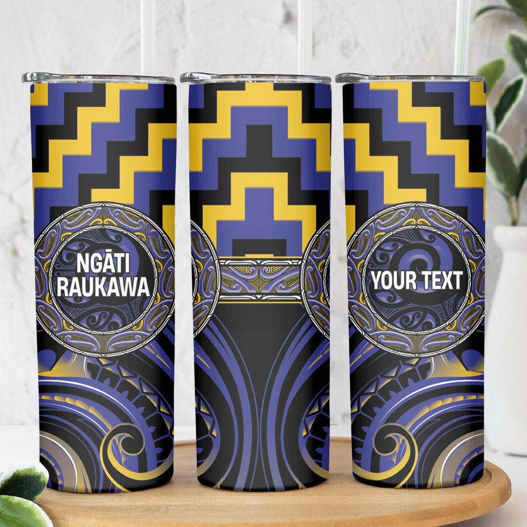Aotearoa Ngati Raukawa Personalised Skinny Tumbler Maori Iwi Poutama Puhoro Tattoo LT14 - Polynesian Pride