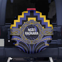 Aotearoa Ngati Raukawa Spare Tire Cover Maori Iwi Poutama Puhoro Tattoo LT14 No hole Blue - Polynesian Pride