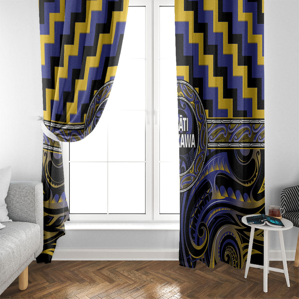 Aotearoa Ngati Raukawa Window Curtain Maori Iwi Poutama Puhoro Tattoo LT14 - Polynesian Pride