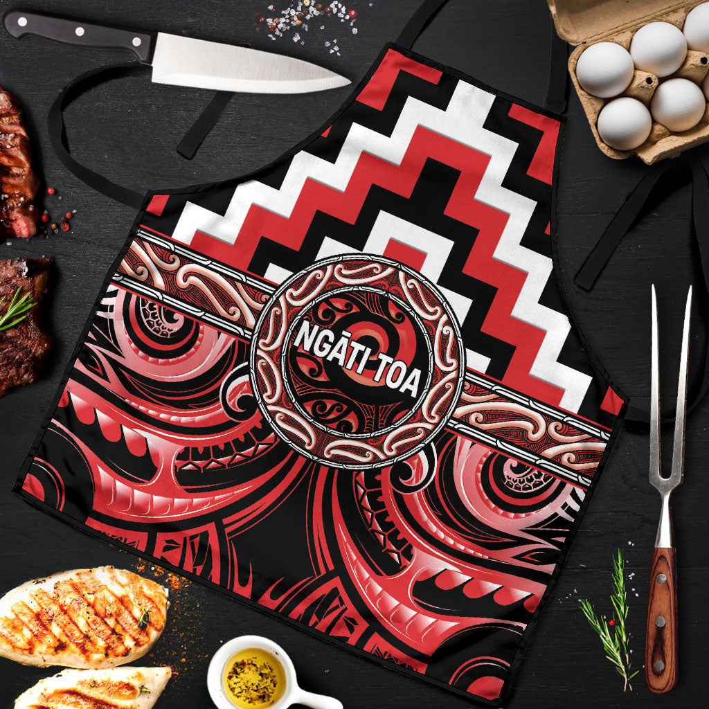 Aotearoa Ngati Toa Apron Maori Iwi Poutama Puhoro Tattoo LT14 Red - Polynesian Pride