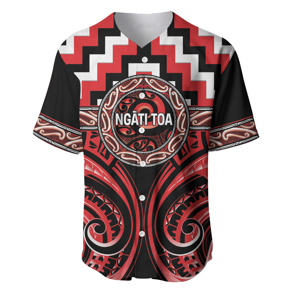 Aotearoa Ngati Toa Personalised Baseball Jersey Maori Iwi Poutama Puhoro Tattoo LT14 Red - Polynesian Pride