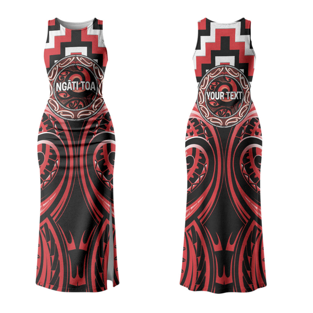 Aotearoa Ngati Toa Personalised Couples Matching Tank Maxi Dress and Hawaiian Shirt Maori Iwi Poutama Puhoro Tattoo LT14 - Polynesian Pride