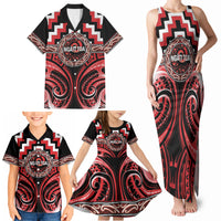 Aotearoa Ngati Toa Personalised Family Matching Tank Maxi Dress and Hawaiian Shirt Maori Iwi Poutama Puhoro Tattoo LT14 - Polynesian Pride